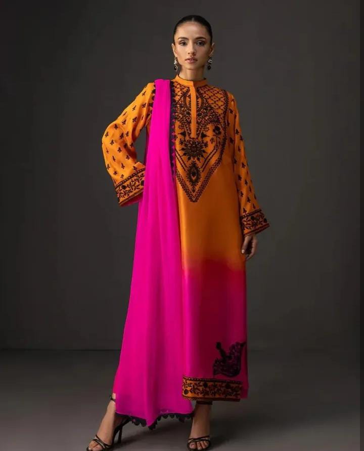 shamoz silk dresses Embroidered Shamoz Silk Dress with Embroidered Organza Dupatta Best Price Online in Pakistan