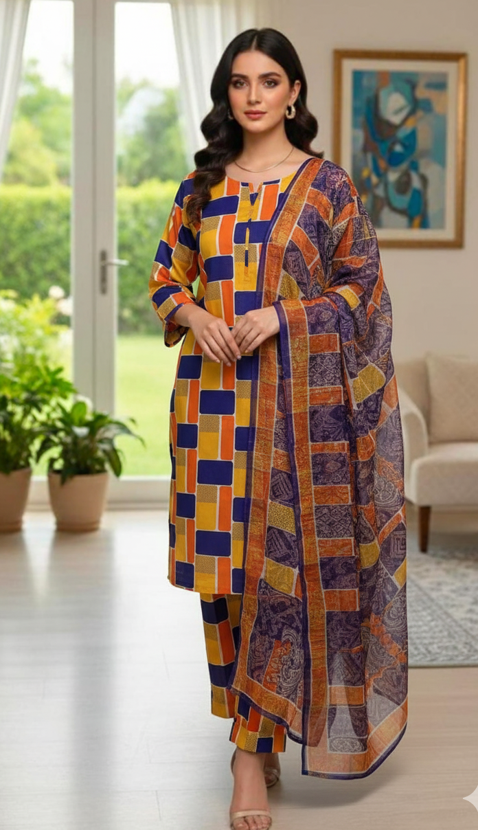 Monar Swiss Lawn Digital Print 3pc Unstitched