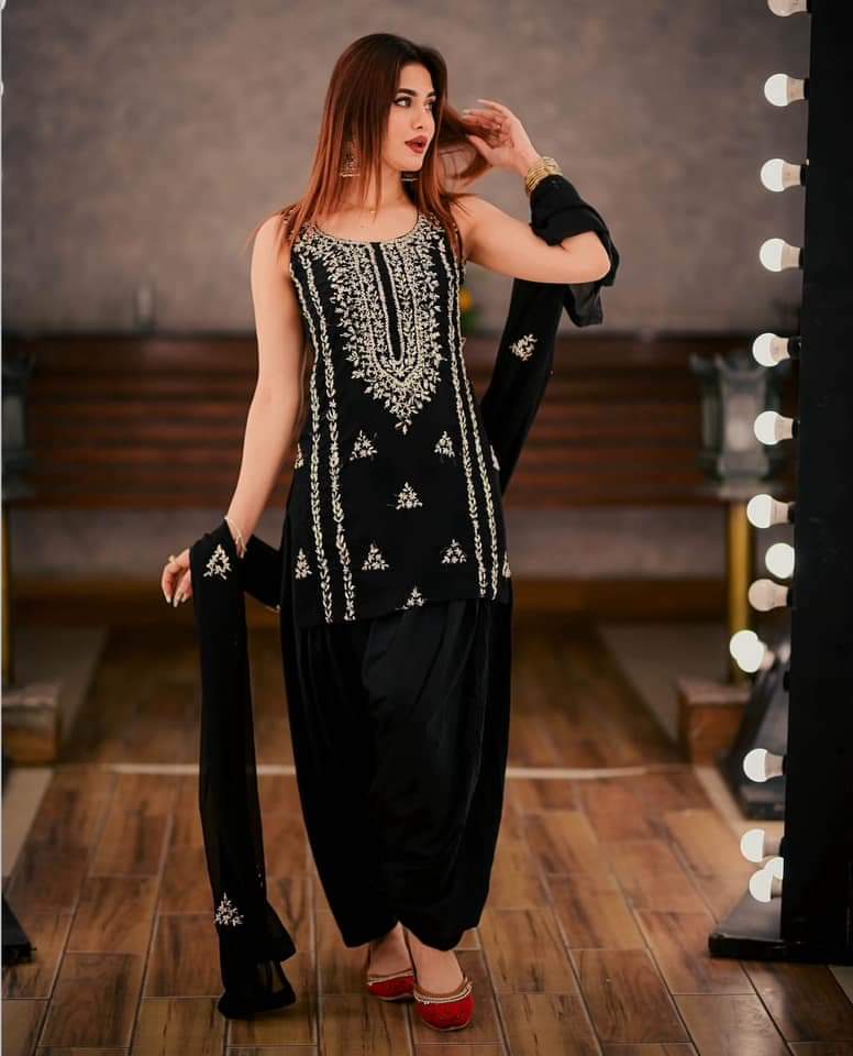 2pc Soft Chiffon Handmade Gota Embroidery