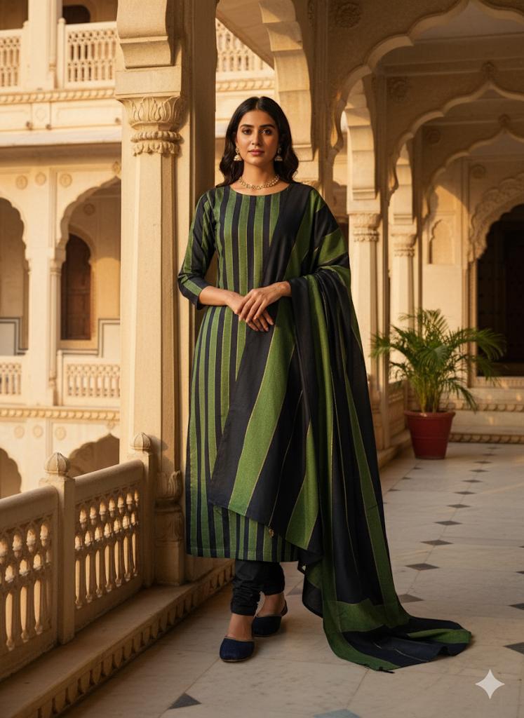 Ladies Unstitched Acrylic Susi 3pc Budgeted Dress