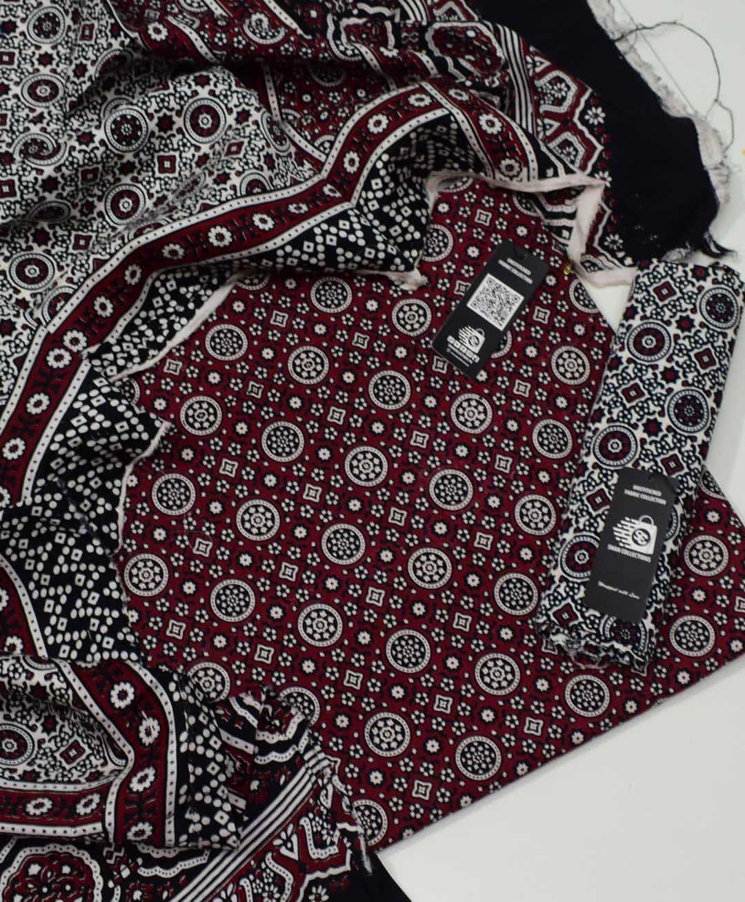 Traditional Cotton Sindhi Ajrak Unstitched Fabric 3 PC